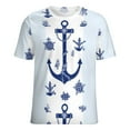 thumbnail image 5 of Nautical Anchor Pattern T Shirts Basic T-Shirt Short Sleeve Ladies Tee Shirt Summer Graphic Clothing, 5 of 7