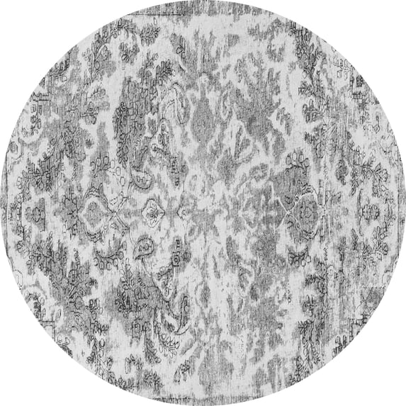 Ahgly Company Indoor Round Persian Gray Bohemian Area Rugs, 6' Round