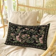 thumbnail image 4 of Black Spring Floral Pillow Covers, Linen Long Throw Pillow Case, Elegant Pastoral Flowers Birds Retro Art Holiday Pillow Protector Decorative Cushion Cover for Living Room/Bedroom 20" x 26", 4 of 8