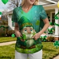 thumbnail image 4 of felwors Womens Scrubs Plus Size St Patricks Day Shirts Shamrock Printed V Neck Short Sleeve Nursing Tops Pocket Nurse Uniform (Green, S), 4 of 7