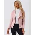 thumbnail image 2 of Chaqueta de gamuza sintética Allegra K Cárdigan Rosa M, 2 of 5