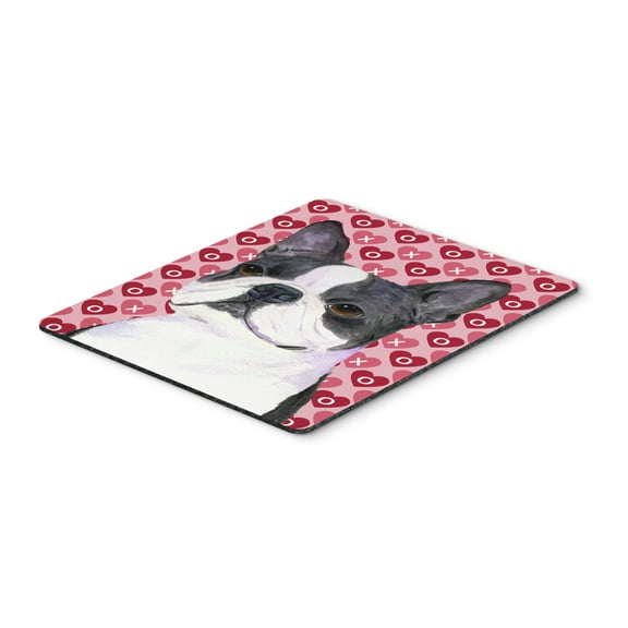 "Boston Terrier Hearts Love Valentines Day Mouse Pad Hot Pad or Trivet"