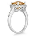thumbnail image 2 of SZUL Women's 2 1/2 Carat Cushion Cut Citrine and Diamond Ring 14K White Gold, 2 of 3