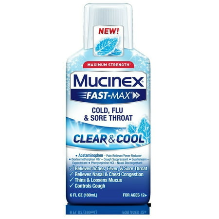 Mucinex Fast-Max Clear & Cool Adult Liquid - Cold, Flu, & Sore Throat 6