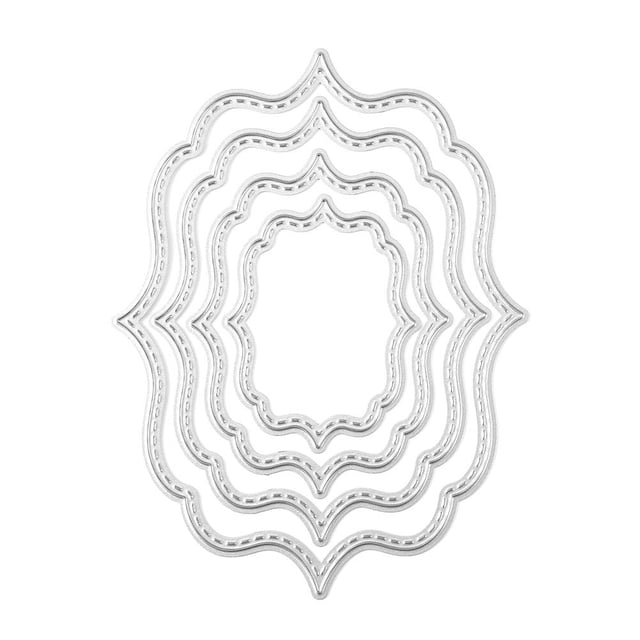 Troquel De Corte 4 Uds. Troqueles de corte de marco de flores, plantilla para álbum de recortes, tarjeta DIY en relieve (MS-450 Likrtyny Libre de BPA