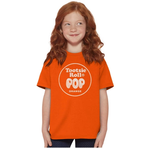 Tootsie Roll Pop Orange Flavor Crewneck T Shirts Boy Girl Teen Brisco Brands XS