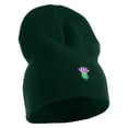 thumbnail image 4 of Highland Thistle Embroidered 8 Inch Knitted Short Beanie - Dark Green OSFM, 4 of 5