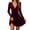 Wine, variant on Tqcoqu Velvet Dress for Women, Deep V-Neck Long Sleeve Wrap Waist A-Line Mini Dress, Formal Cocktail Party Evening Dress