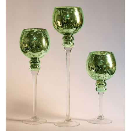 UPC 805572370038 product image for Privilege 3 Piece Mercury Glass Stem Vase Set | upcitemdb.com