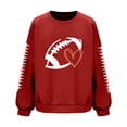thumbnail image 4 of Rbaofujie Chandails Surdimensionnés pour Femmes Mode Femmes Décontracté Dames Uni Ample Manches Longues Col Rond Chemisiers Hauts Chandails Sans Capuche Chandails à Capuche Rouges pour Adolescentes, 4 of 4