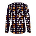 thumbnail image 3 of Haut à Manches Longues Imprimé Halloween Col Rond pour Femmes, Mélange de Coton Doux et Respirant, Chemise de Mode Décontractée pour Usage Quotidien et Fêtes, 3 of 5