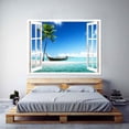thumbnail image 2 of IDEA4WALL Wall Murals Fake White Window with A Boat on the Beach Removable Wallpaper Peel and Stick Wall Stickers - 36x48 inches, 2 of 4