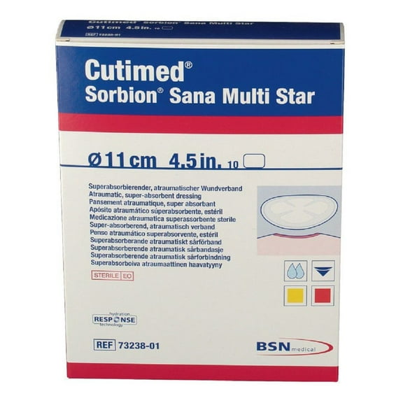 BSN Medical Cutimed Sorbion Sana Multi Star Dressing, 11 cm (4.5 in), Box of 10