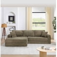 thumbnail image 4 of Timbernest 112" Sectional Couches for Living Room, L Shaped Modular Sectional Sleeper Sofa, 3 in 1 Convertible Sofa Bed with Deep Seat, Brown, 4 of 11