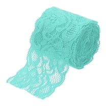 Uxcell Lace Trim 5 Yards 2 inch Flower Elastic Lace Ribbons for Craft Gift Package Decoration Wedding Headbands Lake Blue