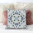 thumbnail image 3 of Amrita Sen Designs  20 x 20 in. Paisley Leaf Geo Broadcloth Indoor & Outdoor Zippered Pillow - Off White, Grey & Muted Blue, 3 of 5