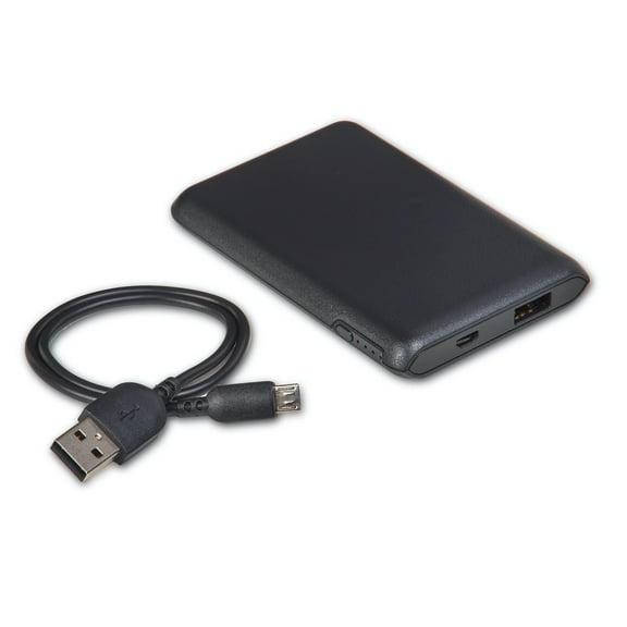 onn 4,000 mAh Portable Battery, Micro-USB and USB ports, Black - Compatible with iPhone, Samsung Galaxy, Note, Pixel Devices, iPad, Airpods and more
