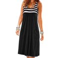thumbnail image 3 of Gibobby Vestido casual de punto para mujer Vestidos casuales de verano sin mangas hasta la rodilla para mujer Mini chaleco plisado liso(Negro,CH), 3 of 4