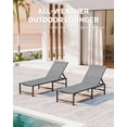 thumbnail image 3 of Chaise Lounge Chair Outdoor,Aluminum Patio Lounge Chairs Set of 2,Pool Lounge Chairs with 5 Adjustable Backrest and Headrest Pillows for Outside Beach,Gray, 3 of 6