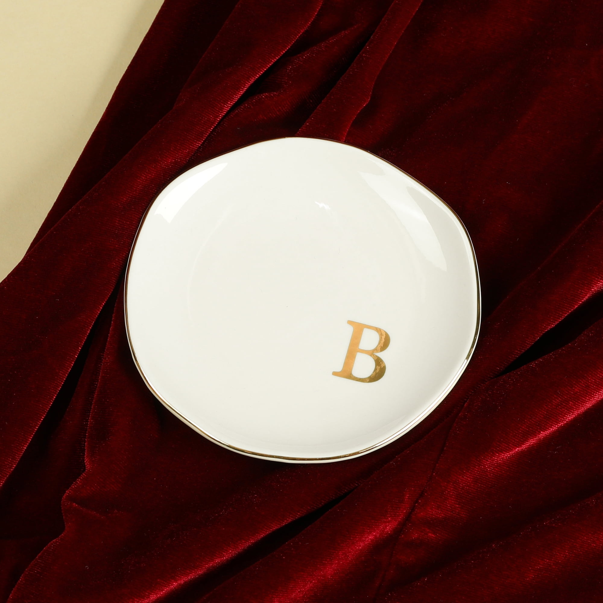 Unique Bargains Ceramic Jewelry Tray Decorative Trinket Dish Gifts Jewelry Boxes White-B