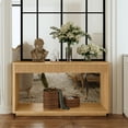 thumbnail image 6 of Noble House Weyburn Modern Fluted Console Table with Drawers, Solid Wood Veneer Sofa Table for Living Room, Natural, 6 of 9