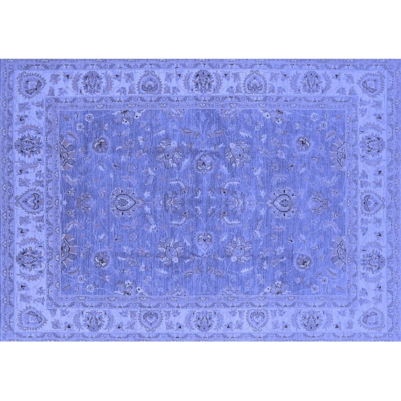 Ahgly Company Indoor Rectangle Oriental Blue Industrial Area Rugs, 5' x 7'