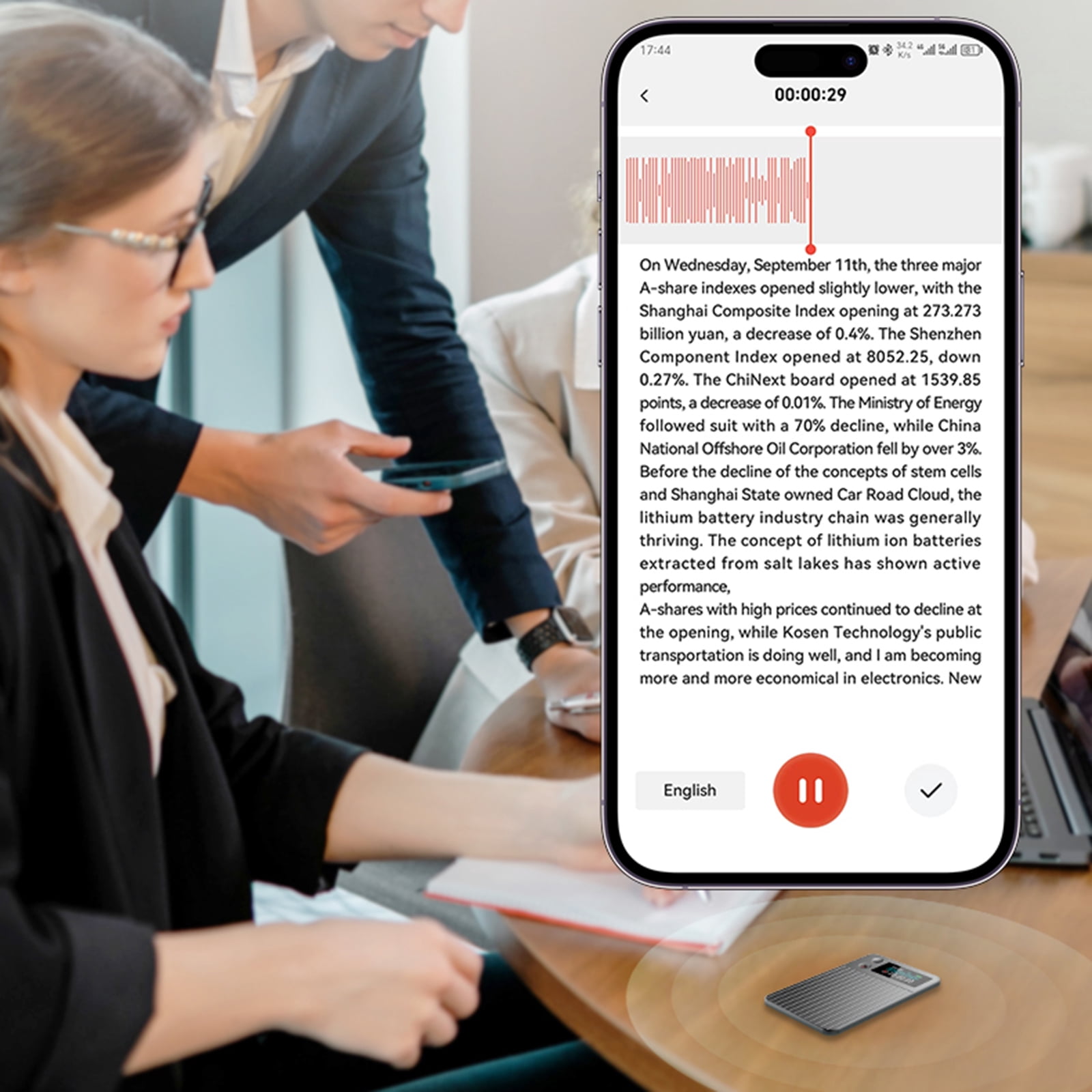 HUISZJ AI Voice Recorder, APP Control Audio Recorder 32 GB Memory Transcribe & Summarize, Recording Device AI Noise Cancellation Technology (128GB)