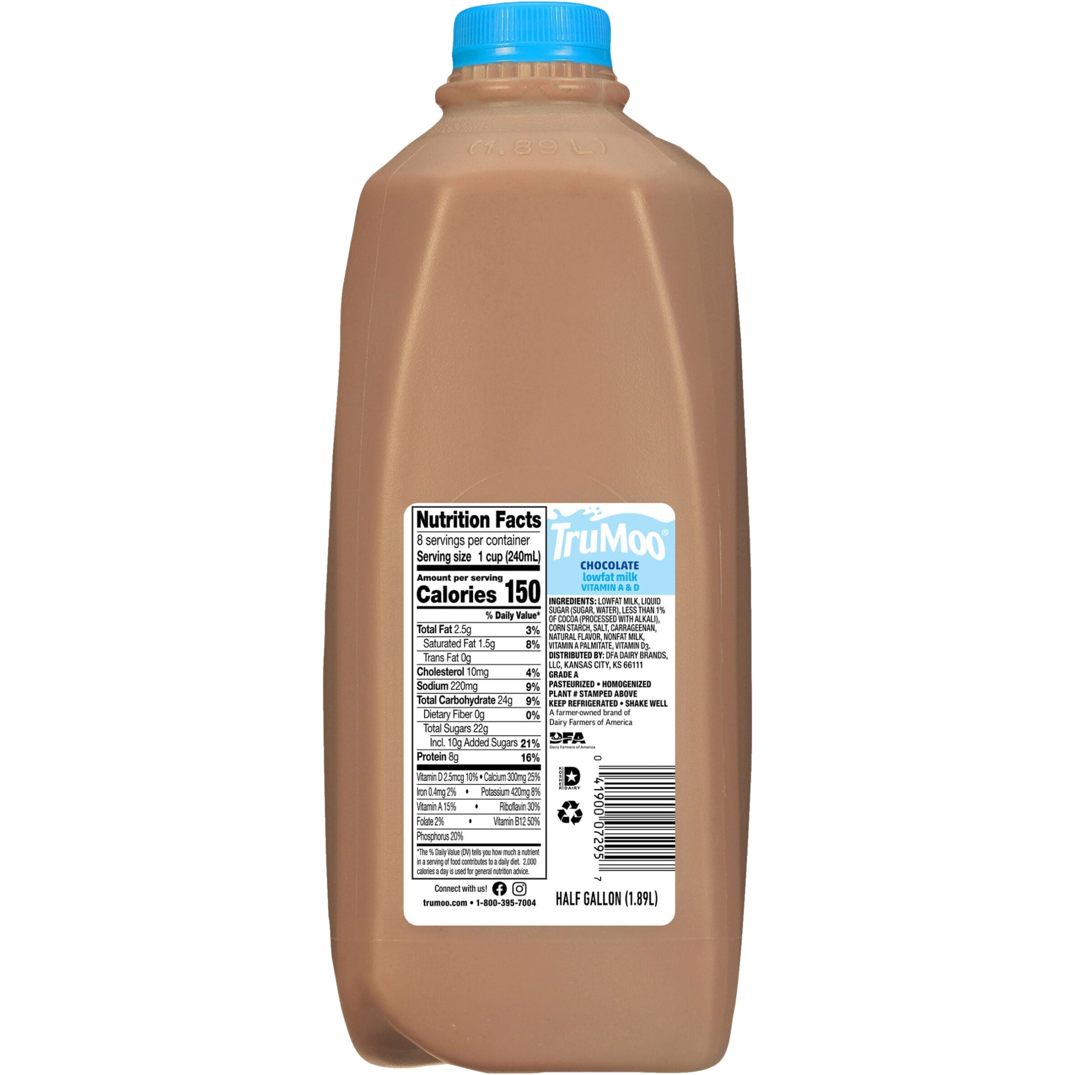 TruMoo 1% Lowfat Chocolate Milk Half Gallon