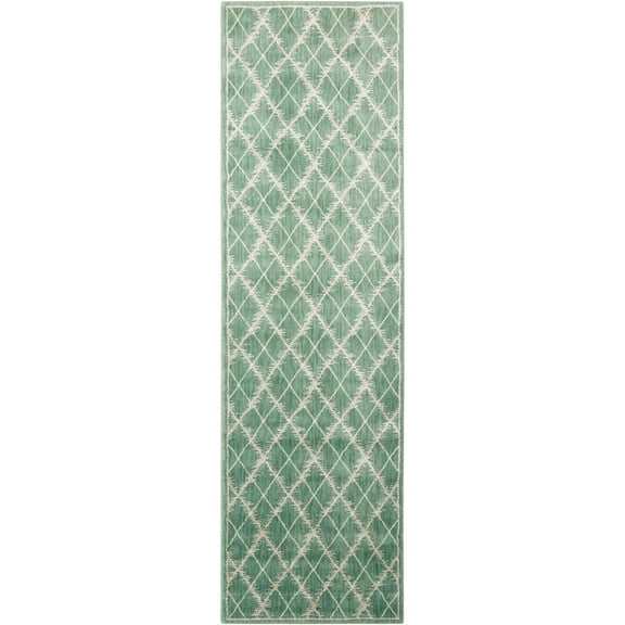 Nourison Tranquility Light Green Area Rug Light Green 2'2" x 7'6" Runner