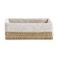 thumbnail image 2 of Oefntac Storage Basket Handwoven Rattan Wicker Basket Rectangular Storage Organizer with Wooden Handle Bars Durables Home Storage for Clothes Toys Misc Items, 2 of 6