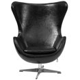 thumbnail image 4 of Black Leather Egg Chair with Tilt-Lock Mechanism, 4 of 4
