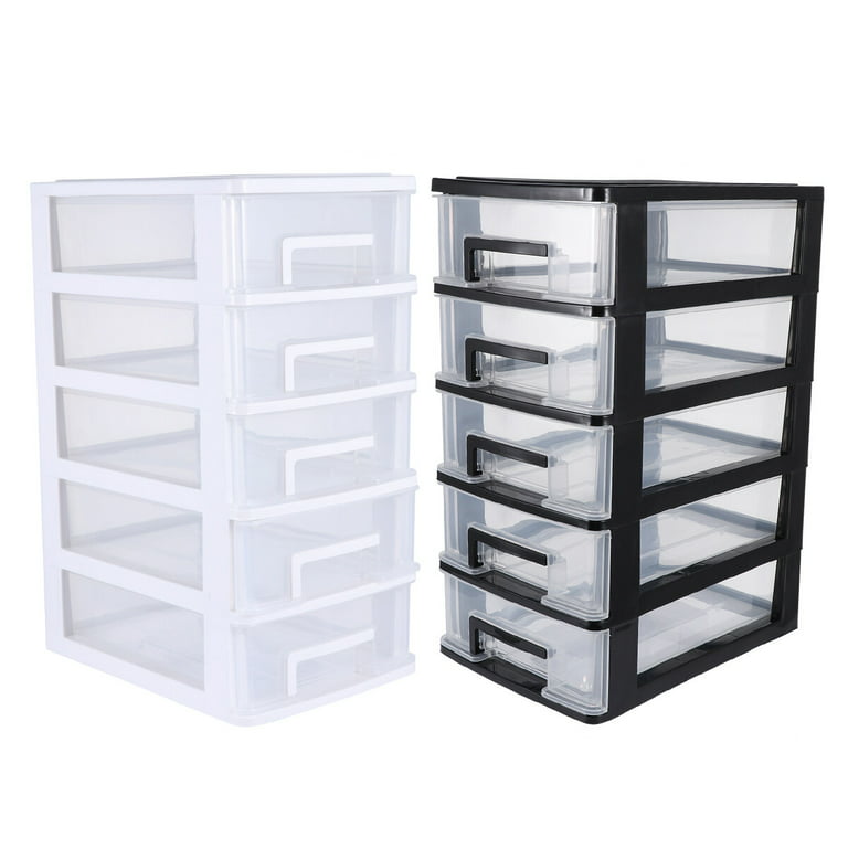 5 Drawer Plastic Drawer Organizer, Clear Desktop Drawer Storage Cabinet  Five Layer Storage Case Waterproof Storage Box Multilayer Sundries Holder  for