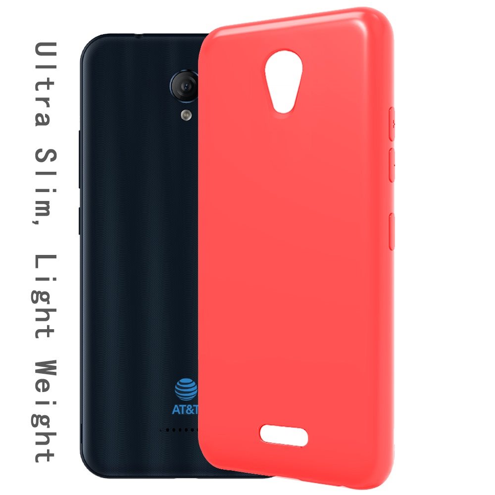 Phone Case for AT&T Fusion Z, Motivate Hybrid Rubber Soft Silicone Gummy TPU Gel Candy Skin