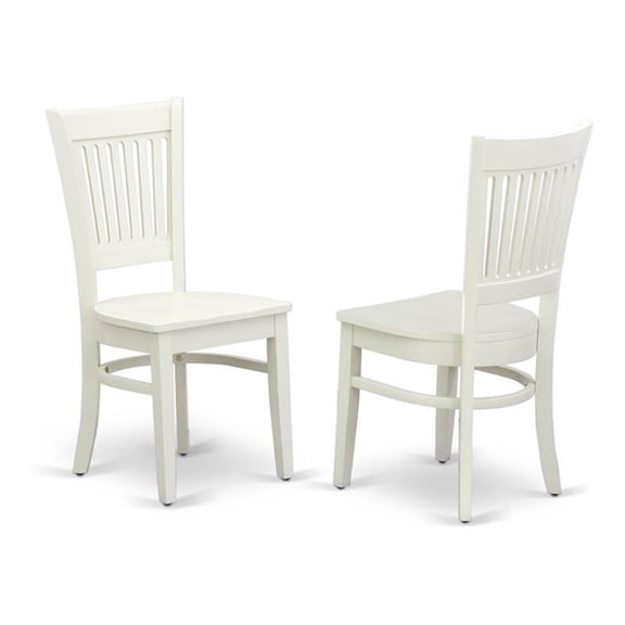 Pemberly Row Traditional 12" Wood Dining Chairs in White (Set of 2)