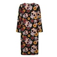 thumbnail image 5 of FKELYI Red Rose Skull Sunflower Print Fall Zipper Front Robes Nightgowns Women's Sleepwear Dress with 2 Pockets Comfy Housecoat Nightwear Dress Long Sleeve Loungewear, 2XL, 5 of 6