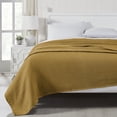 thumbnail image 2 of Modern Threads Thermal Waffle Weave Gold Cotton Bed Blanket, Twin, 2 of 4