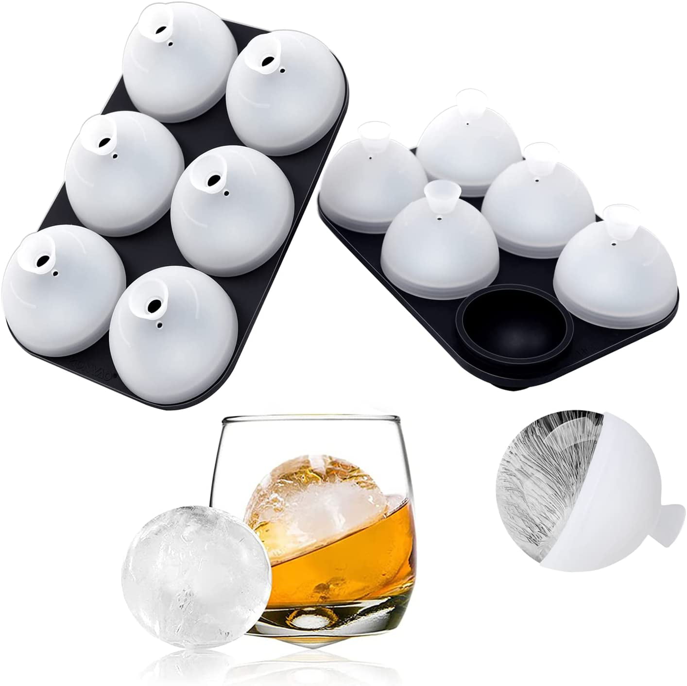 solacol Silicone Ice Ball Mold Ice Block Household Round Ball Ice Making  Whiskey Silicone Ice Block Round Ice Ball Whiskey Balls Ice Mold Whiskey  Ice