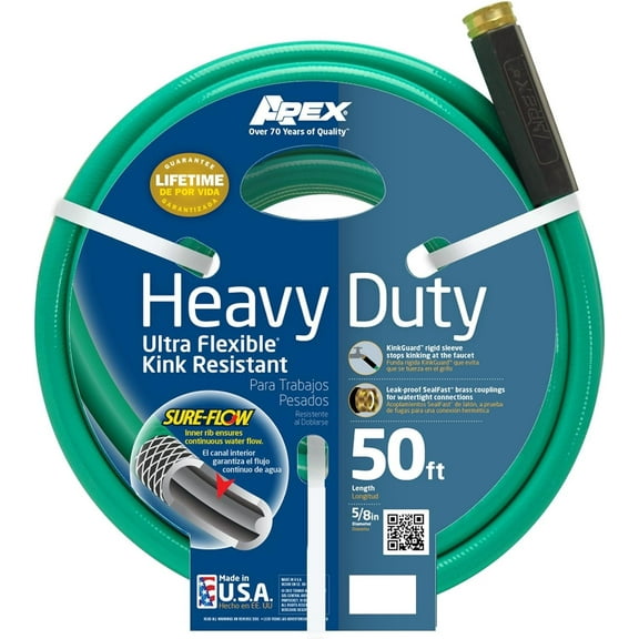 Teknor Apex Heavy Duty Ultra Flexible Garden Hose 8509-50 - 5/8" x 50' Green
