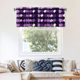 thumbnail image 7 of Drapery Wear Rod Short Curtain 54x18in Filter With Light Feature For Easy Installation Rod Free For Bedroom Kitchen Bathroom\r\n Violet Retro Houndstooth_1, 7 of 7