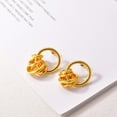thumbnail image 4 of [Clearance] Gold Plated Geometric Ring Drop Earrings for Women S925 Silver Needles Trendy Jewelry for Grandma Mom Mothers Day Gift on Clearance, 4 of 7