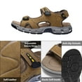 thumbnail image 5 of OutPro Men's Leather Sandals Hiking Outdoor Water Beach Sports Mens Sandals Fishermen for Summer Open Toe Adjustable Straps Camel, 5 of 9