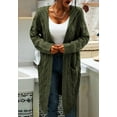 thumbnail image 4 of Sherrylily Women Cable Knit Cardigan Open Front Long Pocket Hooded Casual Outwear Sweater, 4 of 5