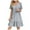 Gray, variant on Admvng Dresses for Women 2025 Summer Casual V-Neck Solid Color Short Sleeve Loose Flowy Pleated Midi Sundress S-3XL