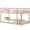Pink, variant on Costway Twin over Twin Low Bunk Bed with Guardrails Integrated Ladder Kids Wooden White