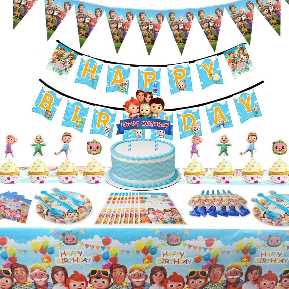 Cocomelon Birthday Party Supplies For 1st Birthday Kids Party Decorations Kit Favor Theme For Boys And Grils Walmart Com Walmart Com