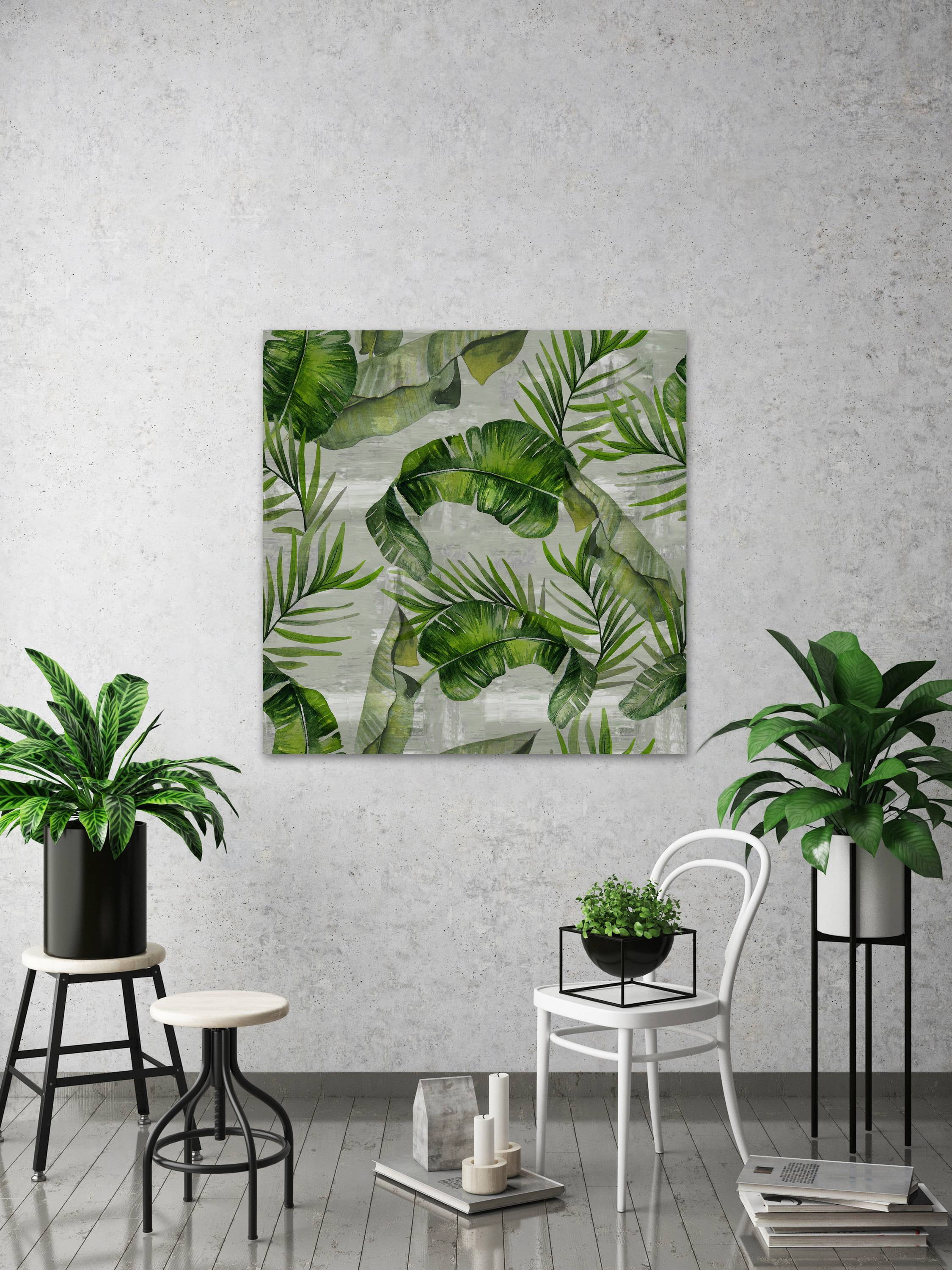 Marmont Hill Green Tropic Leaves Canvas Wall Art