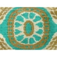 thumbnail image 3 of Pasargad Home Ikat 15" x 20" Contemporary Velvet Pillow in Green/Beige, 3 of 3
