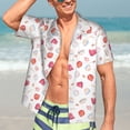 thumbnail image 5 of Picia Red coral and scallop seashell Gentle Cotton Regular Fit Short Sleeve Casual Hawaiian Shirt for Men-, 5 of 9