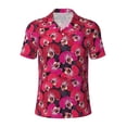 thumbnail image 2 of Daiia Orchids Flowers Pattern Men’s Polo Shirts,Solid Deck Shirt,Classic Fit, Breathable Cotton Polo for Casual and Sport Wear-Large, 2 of 7