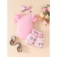 thumbnail image 4 of HWJAD Princess Has Arrived Baby Clothes Girl Newborn Infant Girls Summer Outfit Short Sleeve Romper Love Heart Short Headband Set, 4 of 10